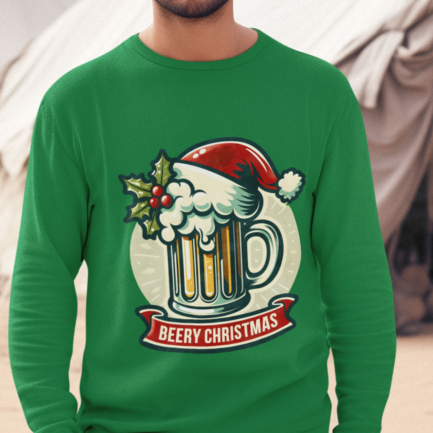 Beery Christmas | Fun Festive Beer | Unisex Long Sleeve